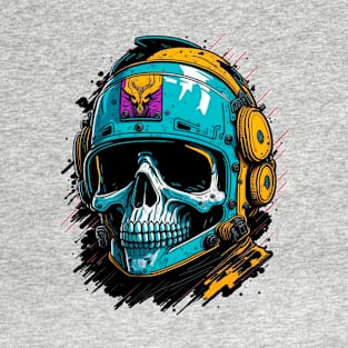 Space Skull Watercolor Illustration T-Shirt